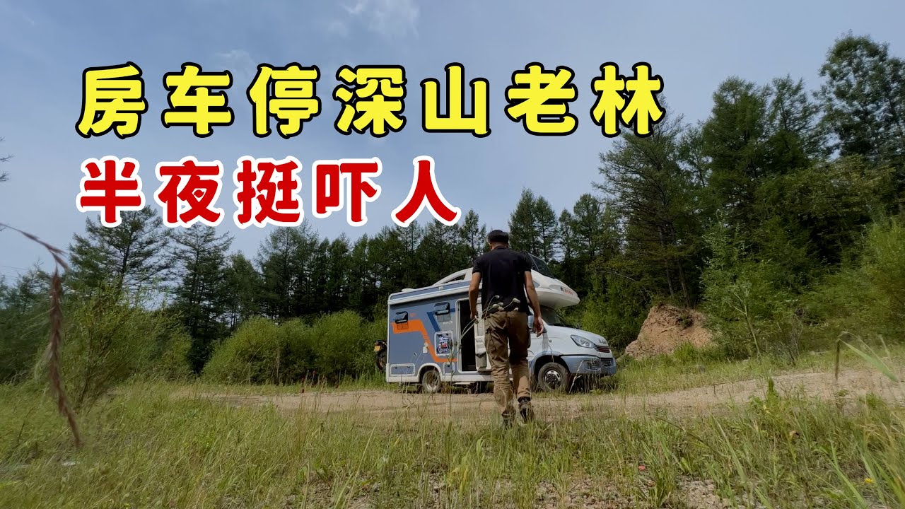 房车开进大兴安岭，晚上住在深山老林，周围动物叫声有点吓人