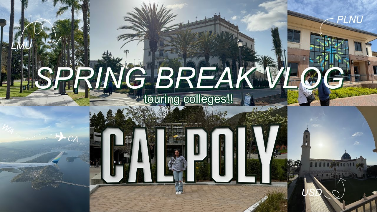 SPRING BREAK VLOG!! touring colleges (SDSU, Chapman, Cal Poly SLO and more!)