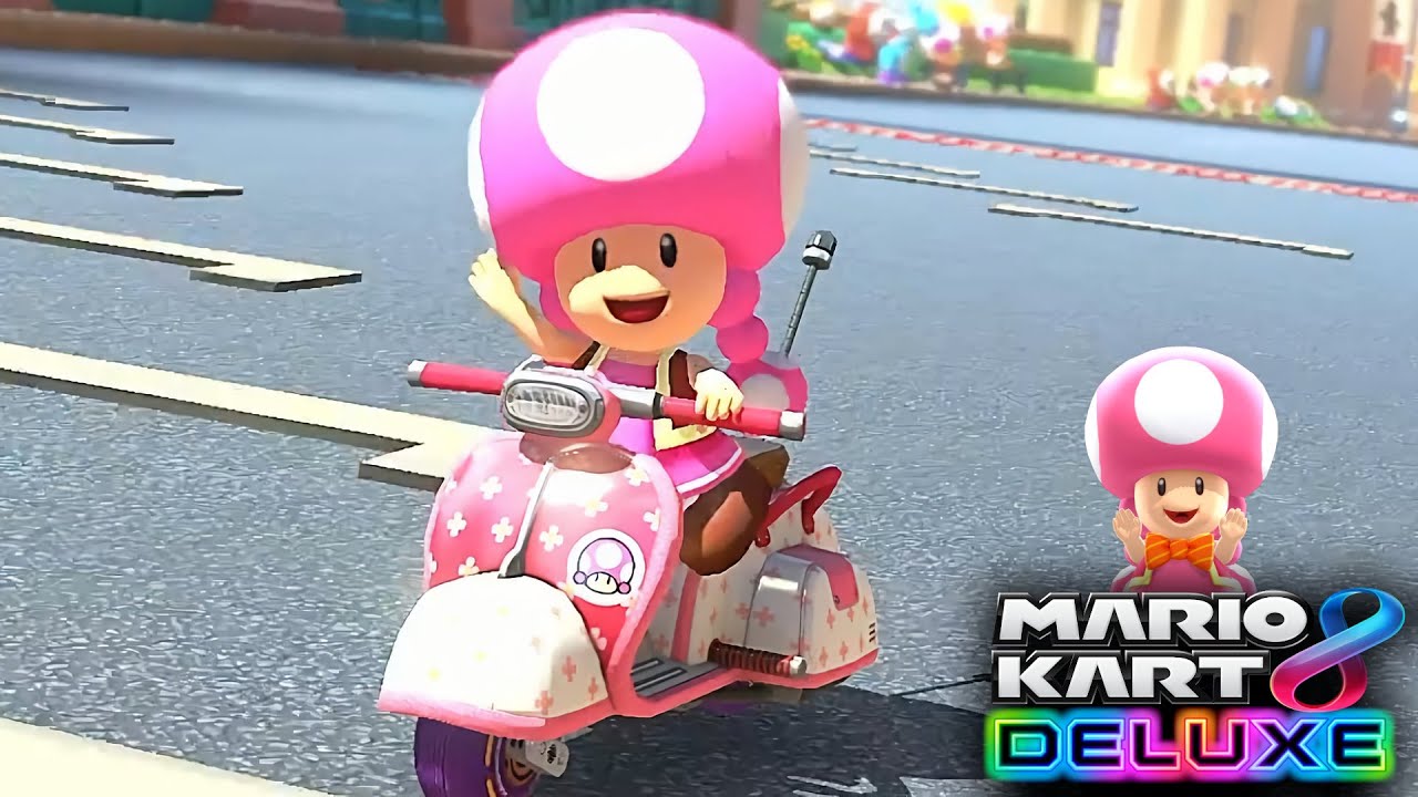 Mario Kart 8 Deluxe Toadette Gameplay Moon Cup on Cyber Slic