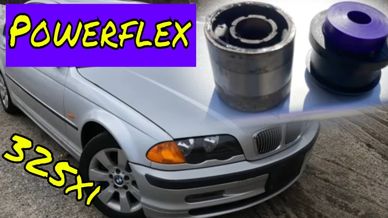 325xi BMW E46 front lower control arm bushings powerflex install