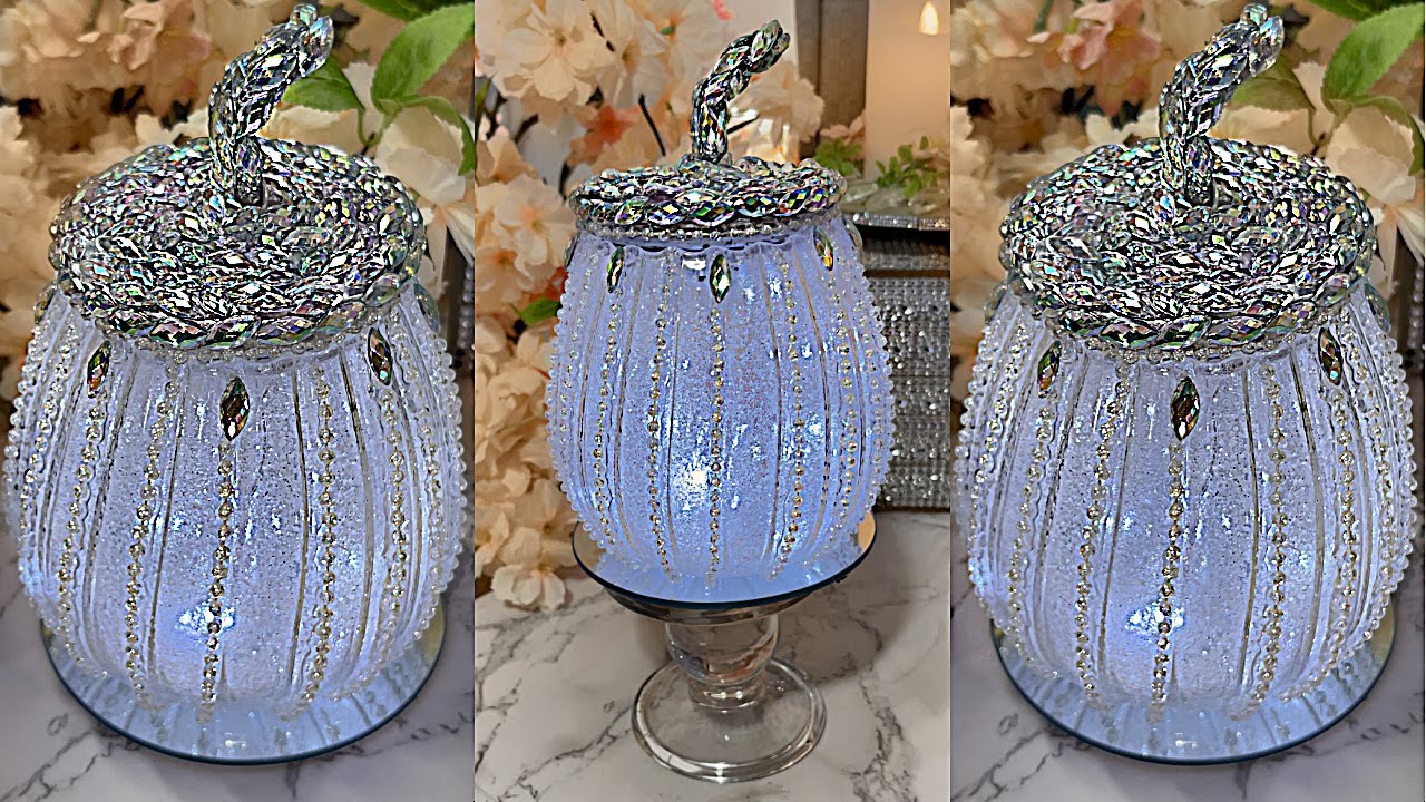Crystal Mirror Candle Holder  Fall Holiday Home Decor #diy #crafts