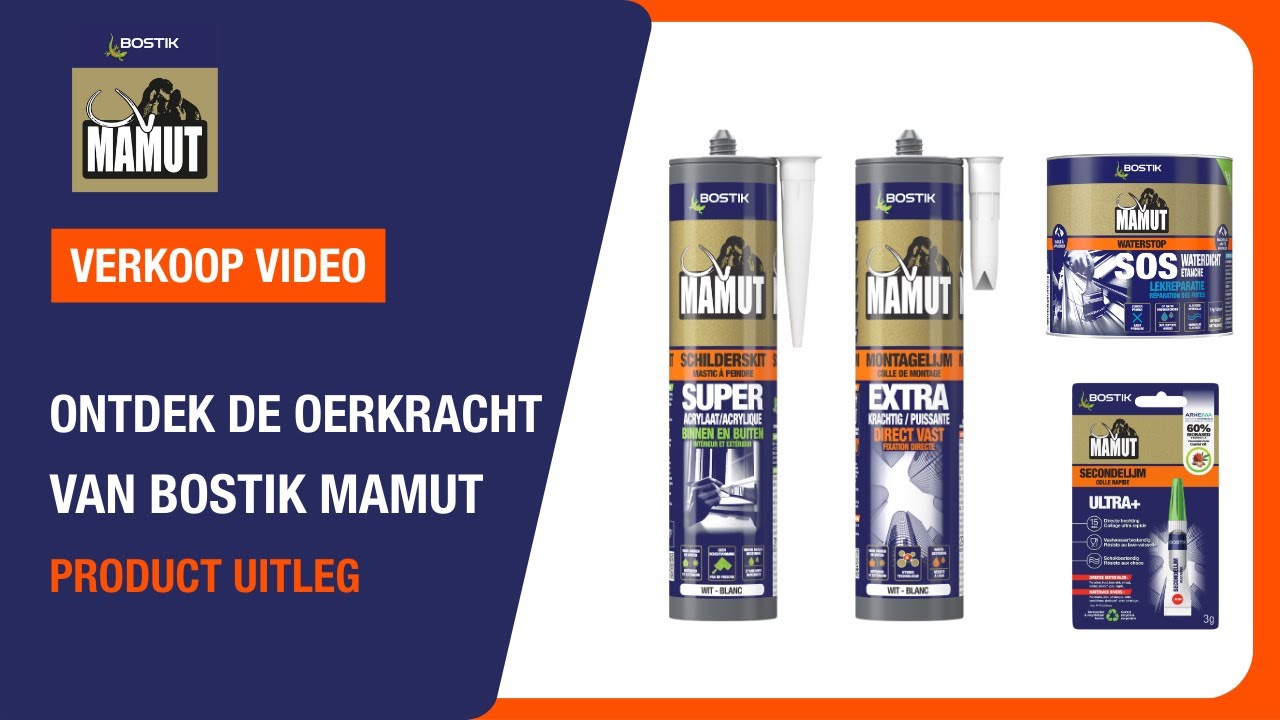 Bostik Mamut verkoop video: uitleg van de 4 producten