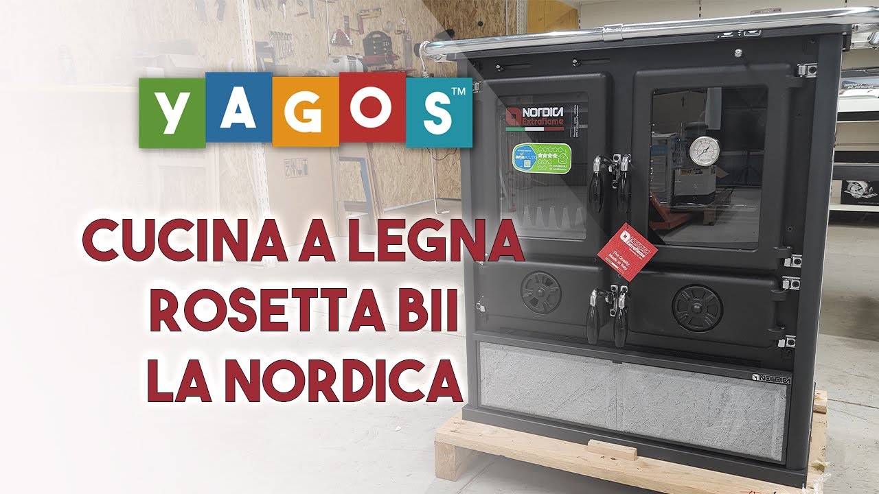 Stufa a legna con forno Rosetta BII La Nordica video vetrina recensione yagos.it