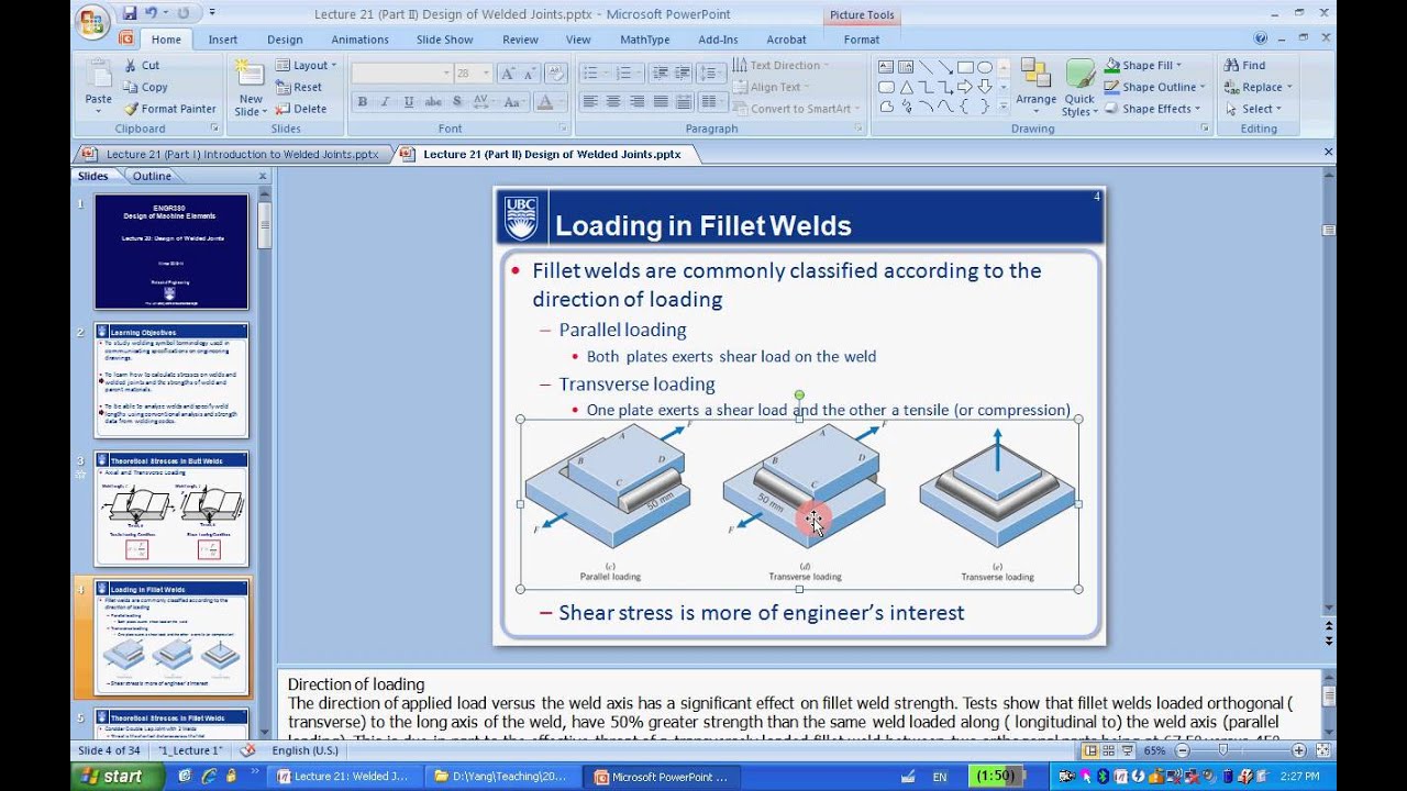 ENGR380 Lecture21 Welded Joints (Part I)