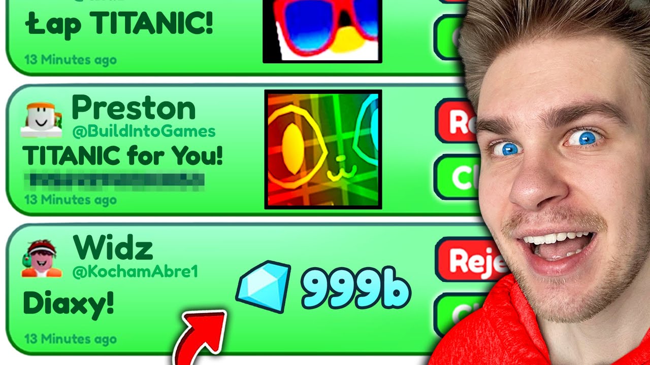 Dostałem ⚠️ 1 TRILION 💎 od JEDNEJ OSOBY 🎁 i WYDAŁEM TO… na LICYTACJE 🤑 w PET SIMULATOR X! 😱