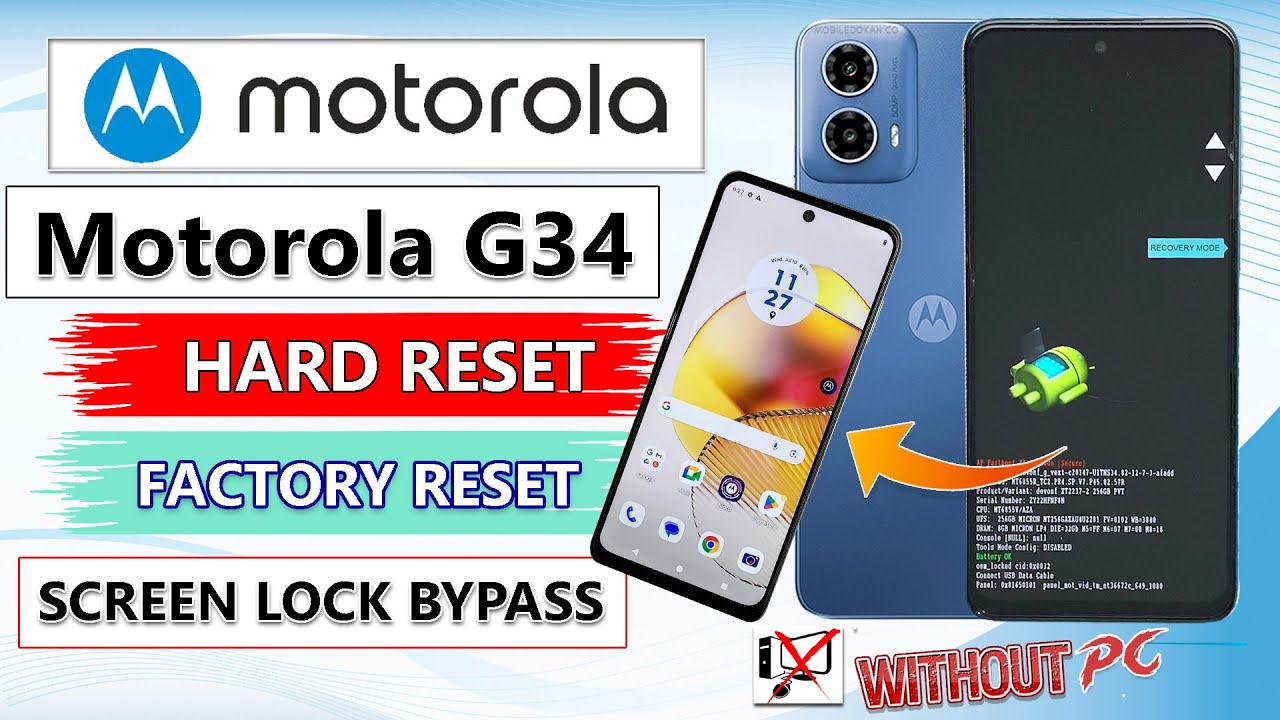 Motorola Moto G34 5g Hard Reset | Moto G34 Factory Reset | Moto G34 Password Unlock | G34 Hard Reset