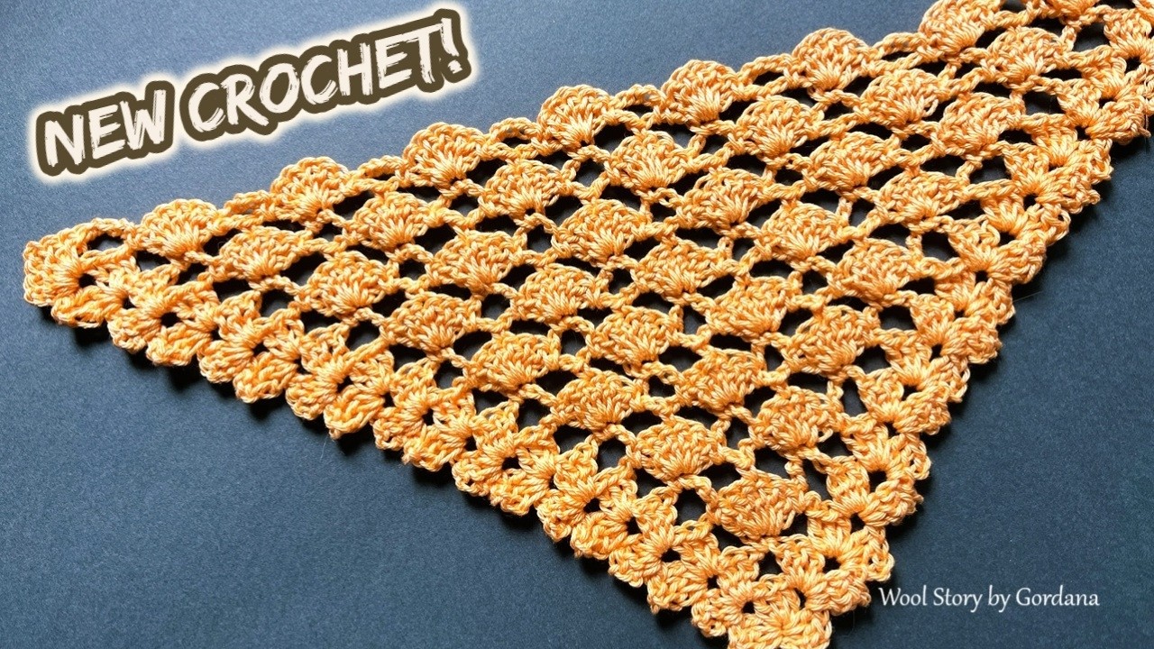 493 💫 How to Crochet Shell Stitch Pattern 👌 Ideal for Triangle Shawl