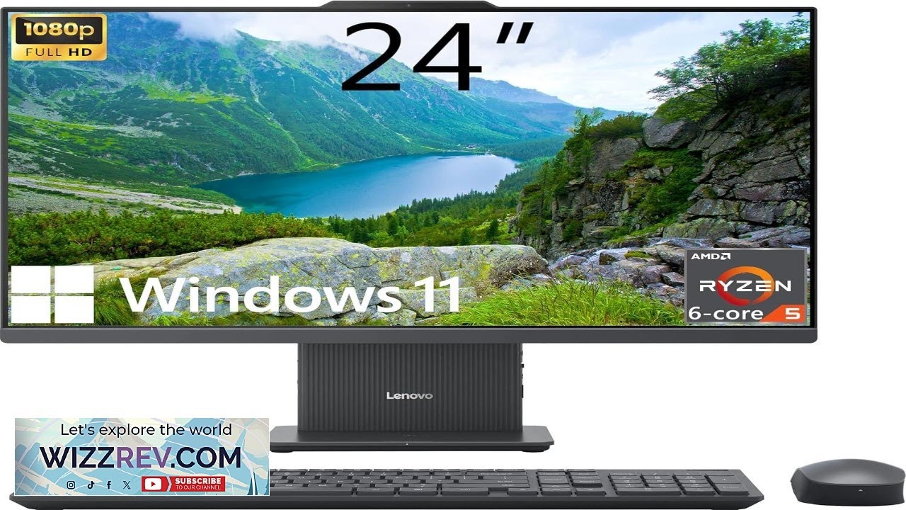 Lenovo IdeaCentre All in One Desktop Computer 24" FHD Display 6 core AMD Ryzen 5