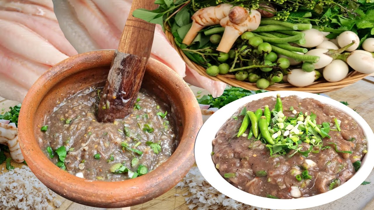 How to make Spicy salad fish, Larb pa วิธีทำ ลาบปลาเหนียว ของลาวฝั่งโขง ລາບປາ