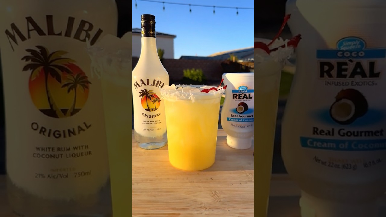 Easiest Pi&ntilde;a Colada🍍to make for the Summer☀️ #drink #drinks #alcohol #liquor #pinacolada #pi&ntilde;a #fyp