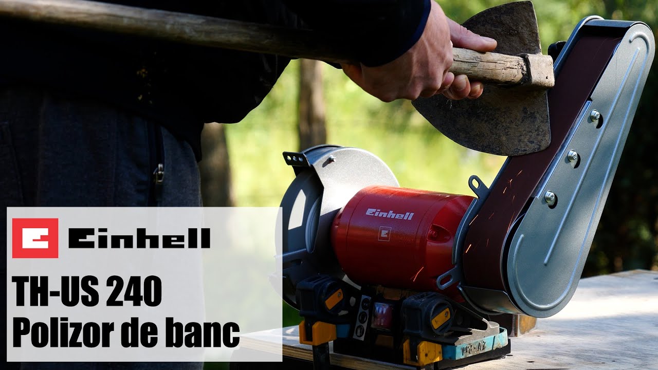 Einhell TH-US 240 - Polizor de banc combinat, 240 W, 150 mm, 686x50 mm - Prezentare&Test in sarcina