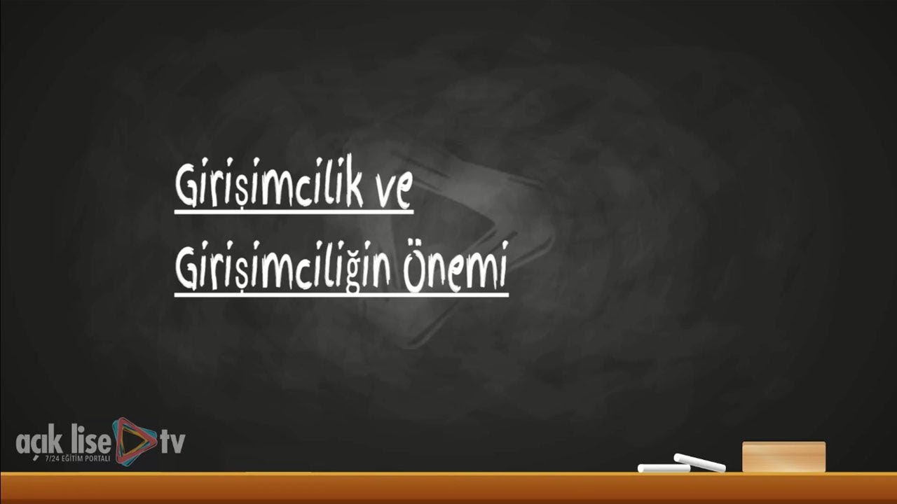 Girişimcilik ve Girişimciliğin Önemi 1. Bölüm