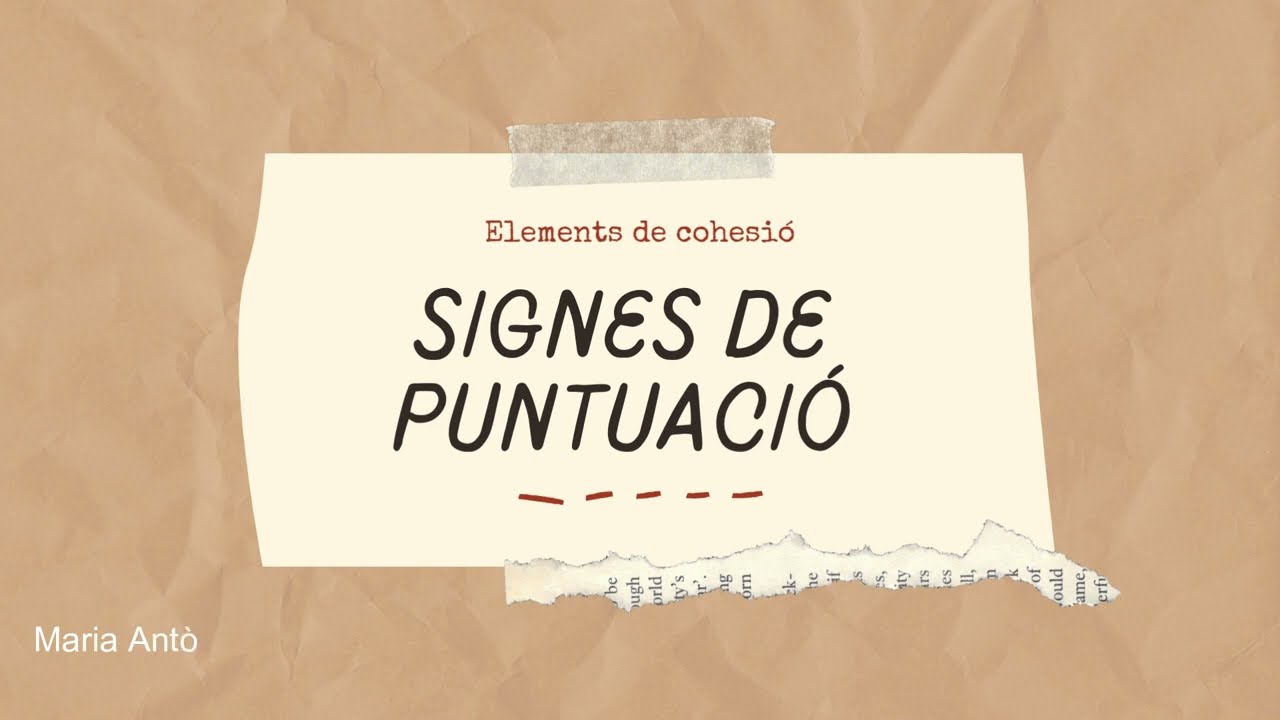 Els signes de puntuació, elements de cohesió