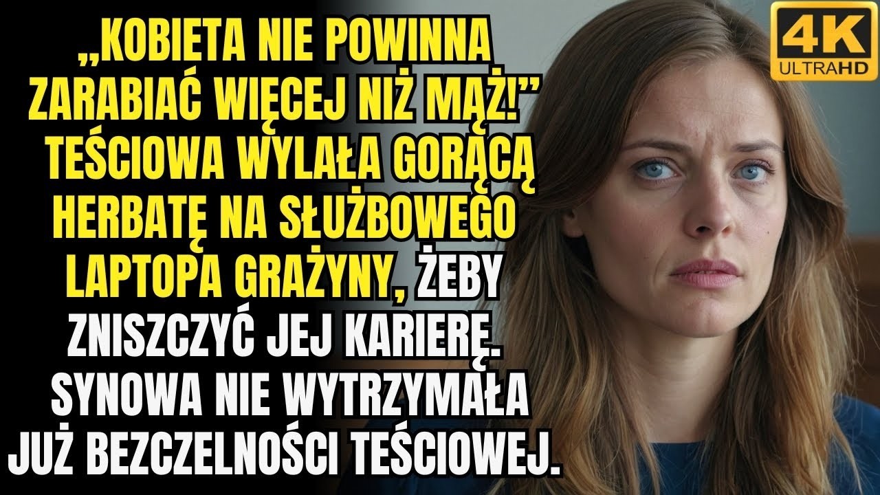 „Kobieta nie powinna zarabiać więcej niż jej mąż!”Teściowa wylała gorącą herbatę na laptop synowej
