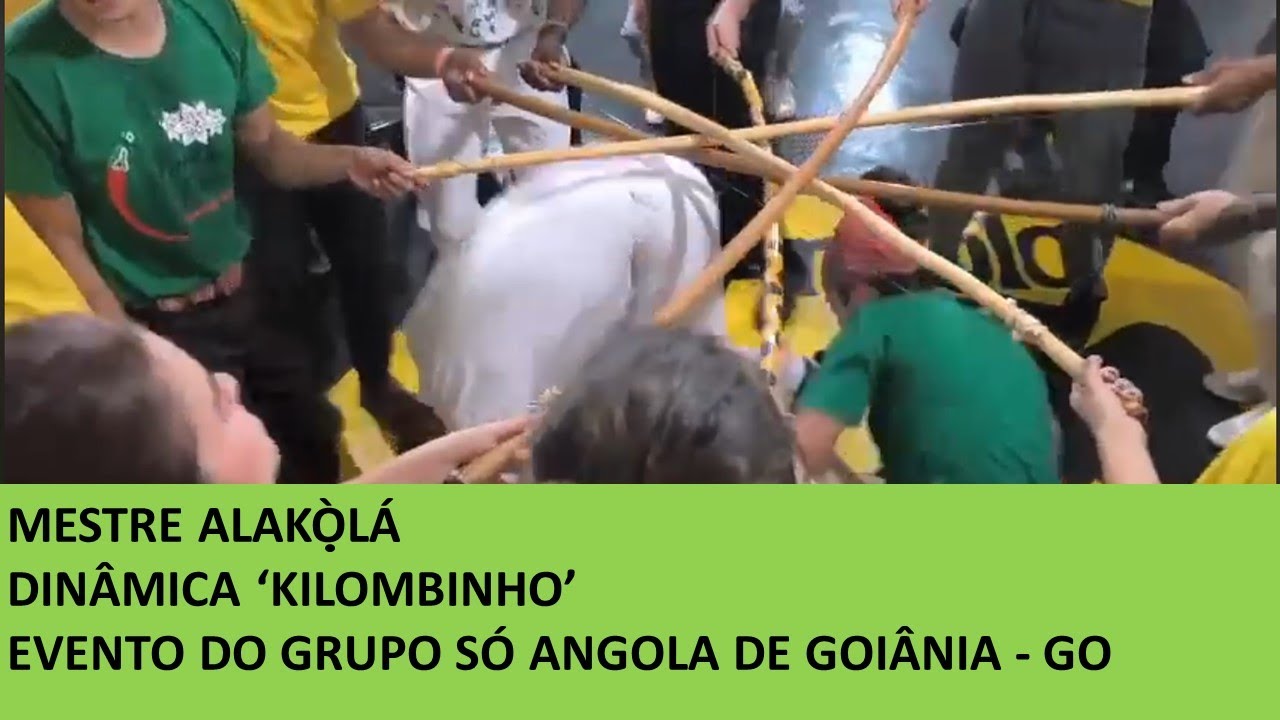Dinâmica 'KILOMBINHO' com o MESTRE ALAKÒLÁ durante vivência com o Grupo SÓ ANGOLA de Goiânia-GO