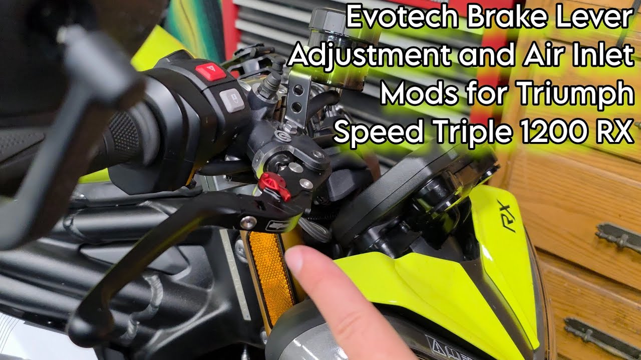 Регулировка тормозного рычага и модификации воздухозаборника Evotech для мотоцикла Triumph Speed ...