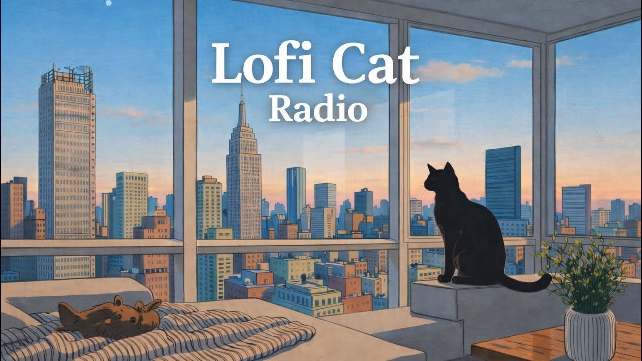 Lofi Cat Radio 【 Tokyo Chill🏙️ 1Hour Study / Relax /Sleep】