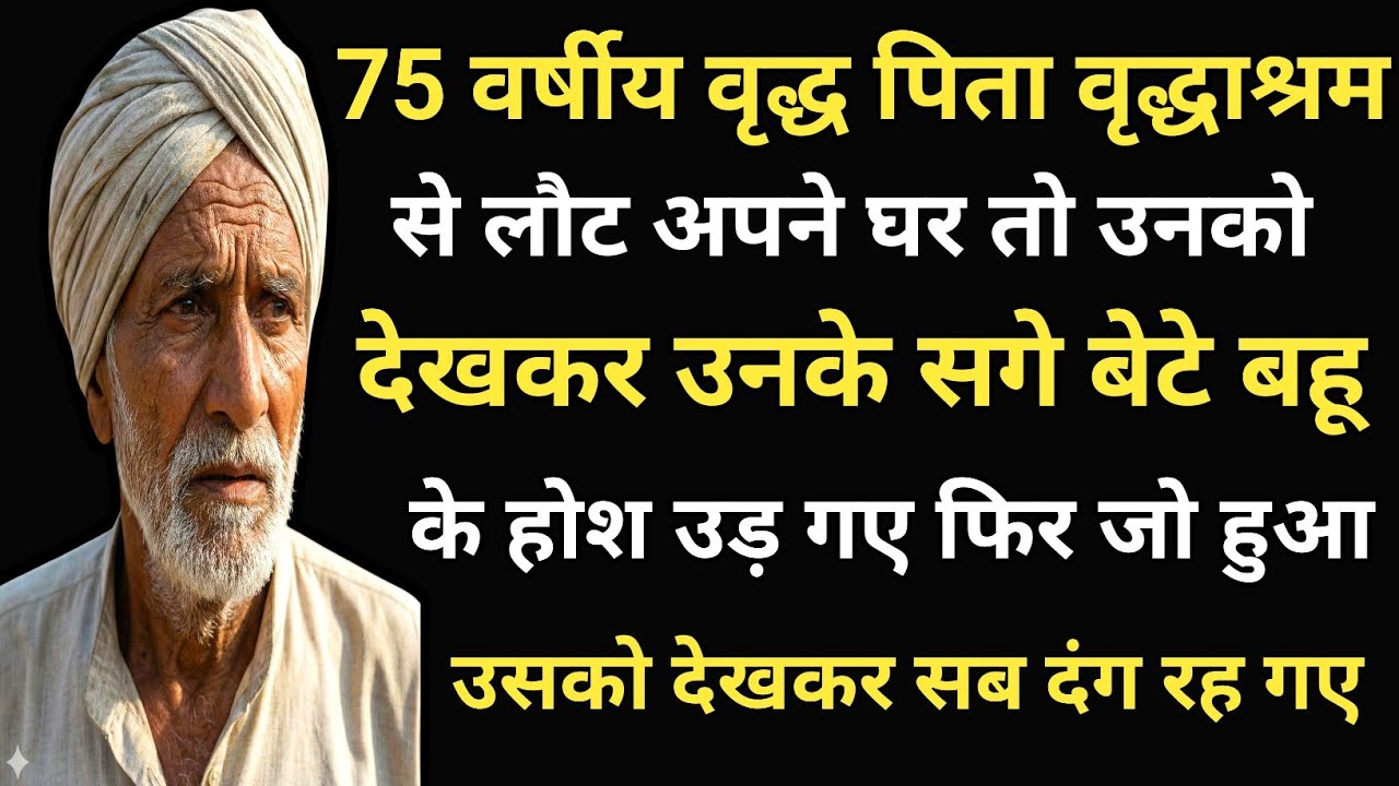 जब 75 वर्षीय वृद्ध पिता वृद्धाश्रम से लौटे अपने पिता को देखकर उनके बेटे बहू के होश उड़ गए फिर जो..😱