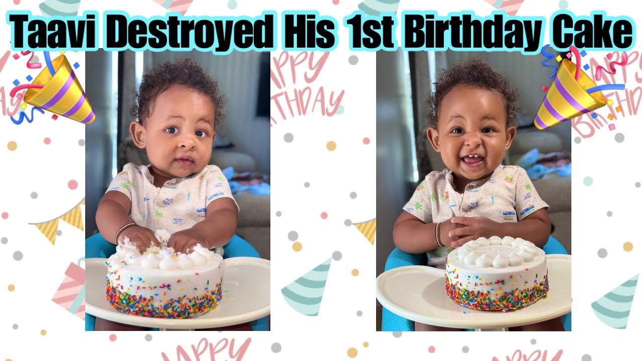 🎂Taavi Destroyed His 1st Birthday Cake!| Happy Birthday |Smash Cake |Vlog| Gift |The Bichanga Family