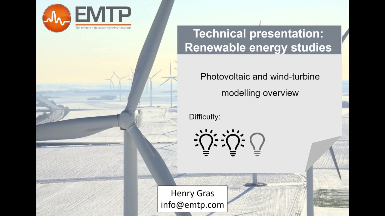 Photovoltaic and wind-turbine modelling overview