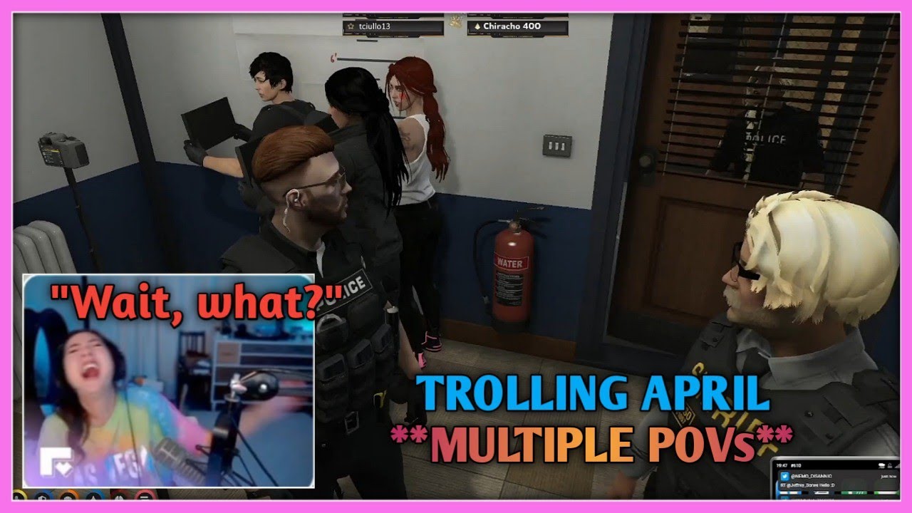 POV of Cops, Sykkuno & Leslie on Yuno Trolling & Baiting April & Ray by Setting Them Free from Jail