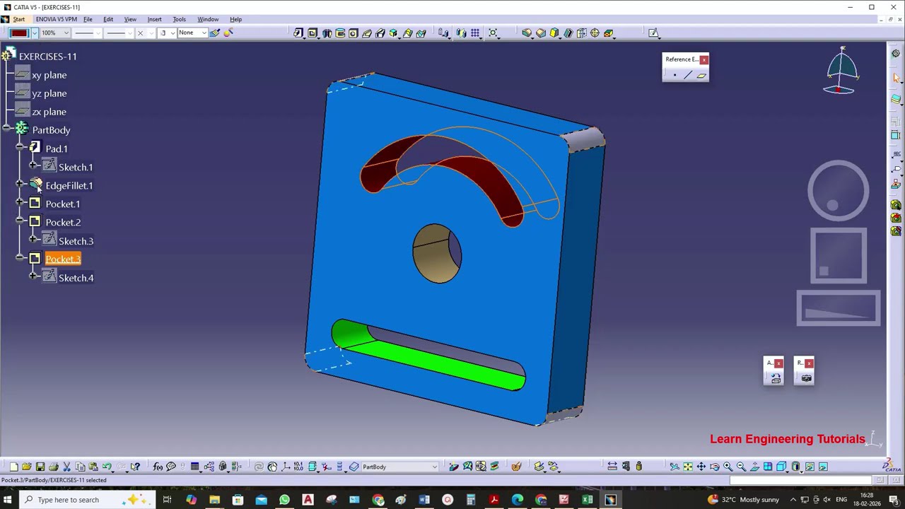 CATIA V5 Basic 3D Model : Exercises-11