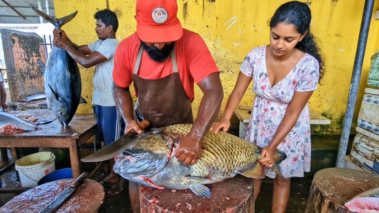 Extreme Knife Skills in Paradise 🌊 | Giant Fish Cutting at Hidden Village Market