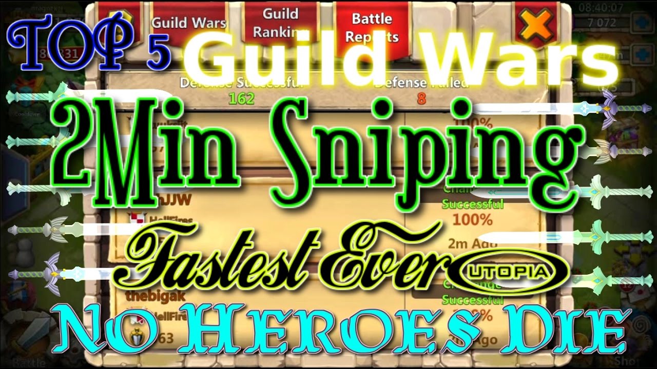 Castle Clash Fastest Sniping Guild Wars Ever_2minute Run_ Epic Anubis