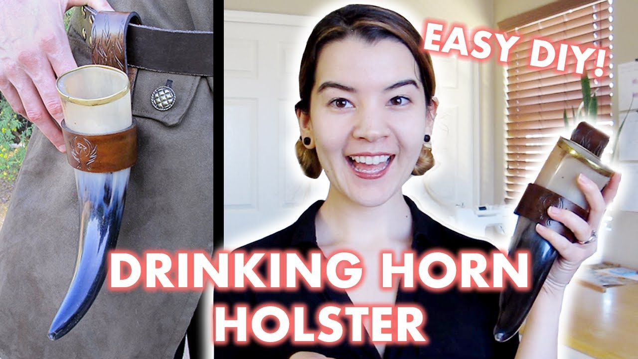 DIY Leather Drinking Horn Holder / Belt Frog | (Step-by-Step Tutorial)