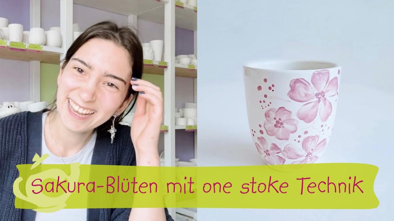 Wie du Sakura-Blüten ganz einfach malen kannst. pottery art cafe Köln