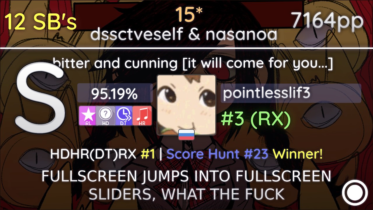 pointlesslif3 | dssctveself -  bitter and cunning [it will come for you] +HDHR(DT)RX 95.19% | 7164pp