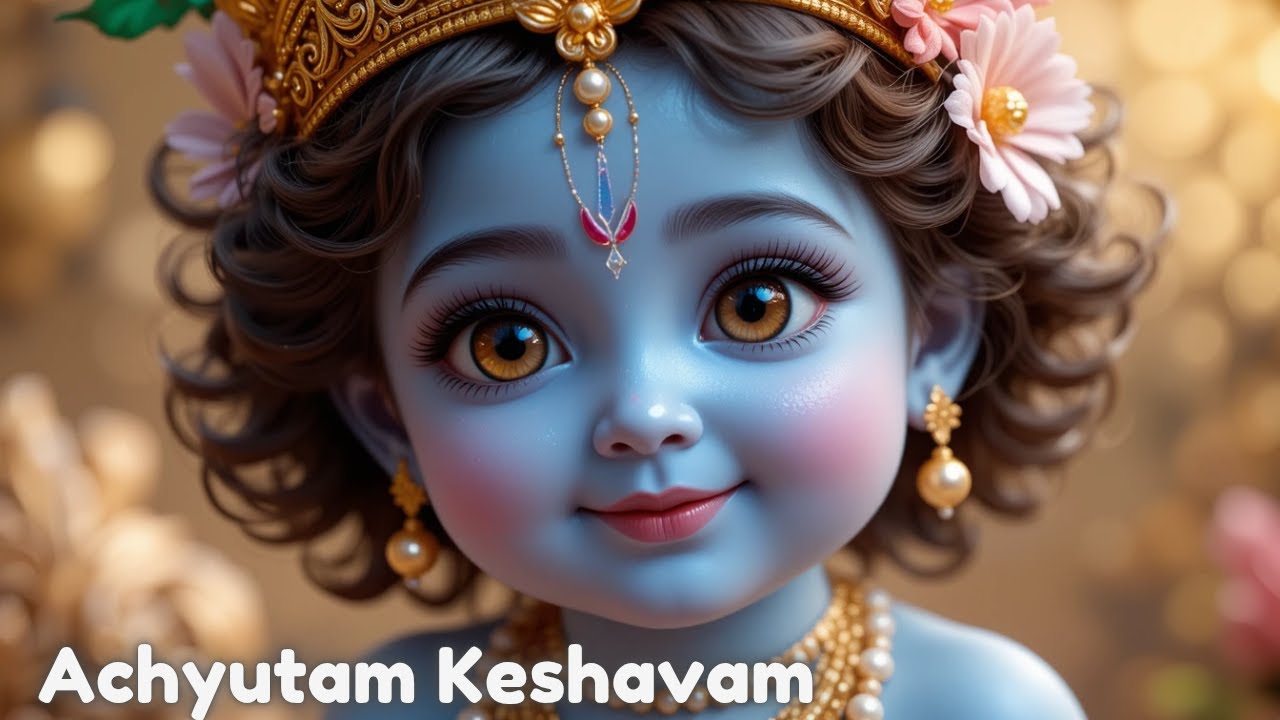 Achyutam Keshavam | Little Krishna Bhakti Song | Divine Krishna Bhajan #bhaktisong #bhajan #krishna