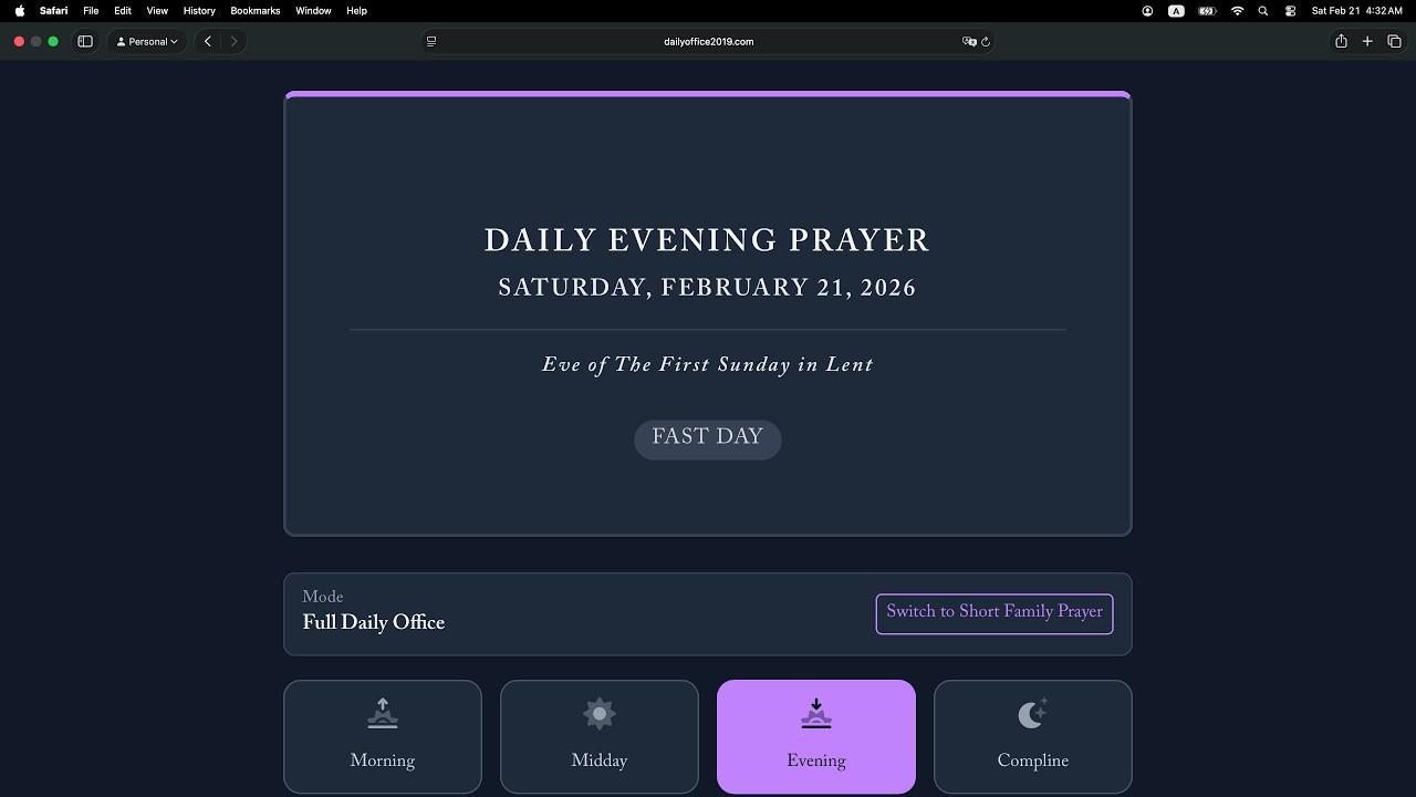 Evening Prayer, Saturday 21 February 2026, BCP 2019: Psalms 120, 121, Jeremiah 51, Romans 6