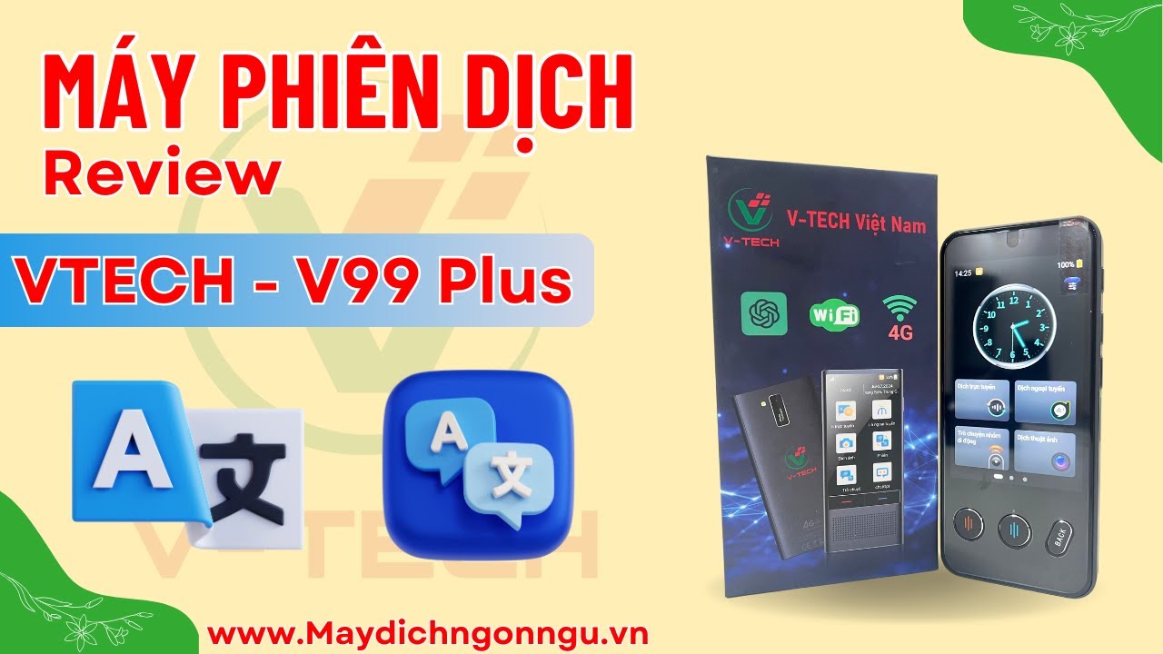 Máy phiên dịch ngôn ngữ - Máy phiên dịch Vtech V99 Plus phiên bản mới với thiết kế nhỏ gọn, tiện lợi