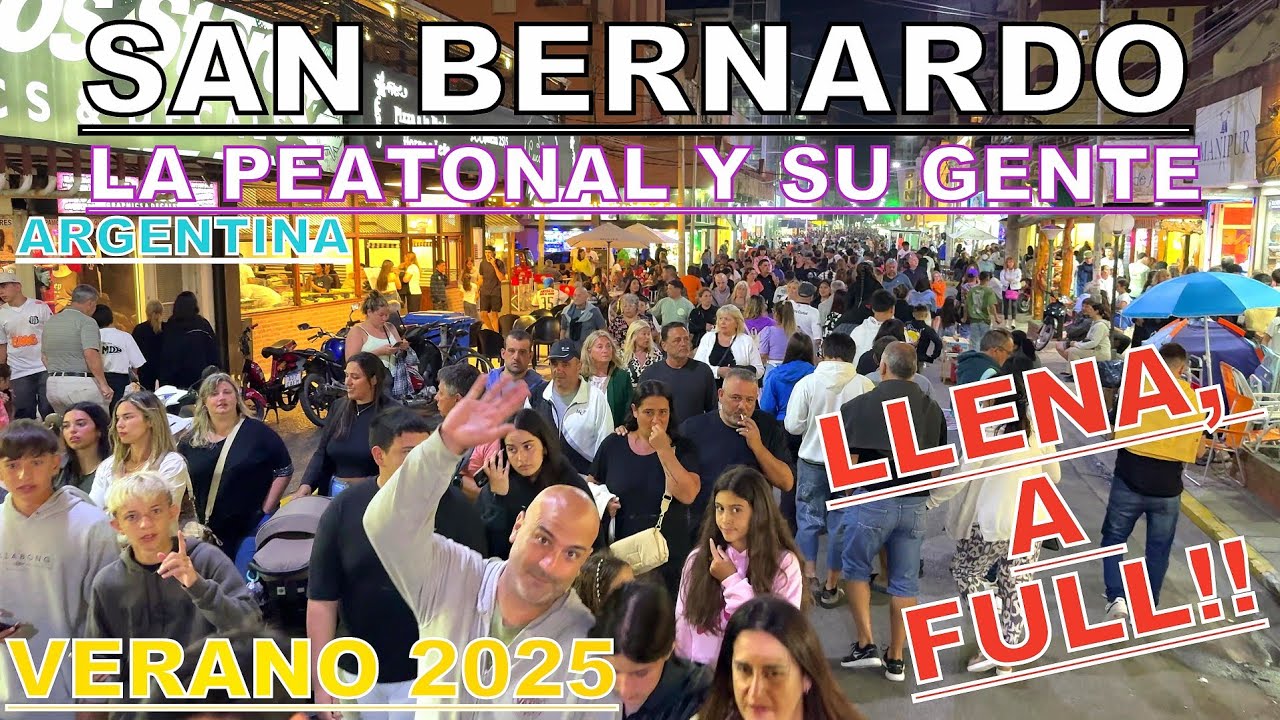 Pedestrian Street Walk Argentina, San Bernardo City | La Peatonal Verano 2025, Partido de La Costa