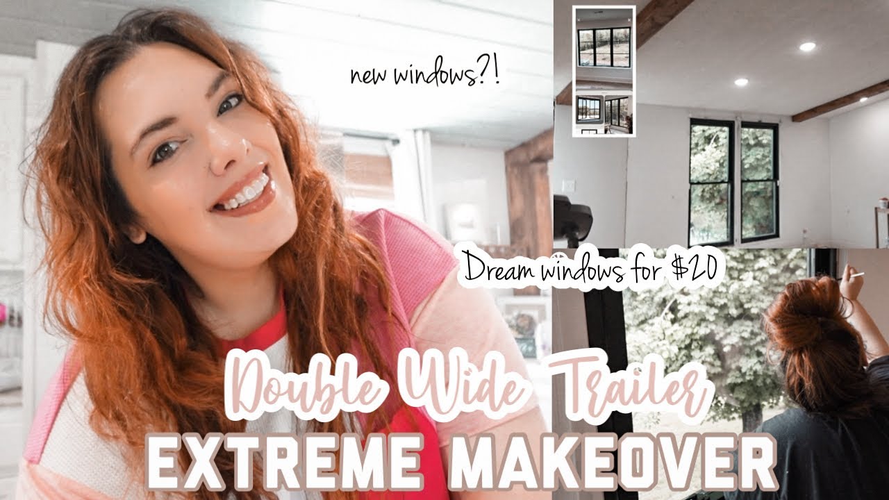 TURNING OUR OLD DOUBLE WIDE TRAILER WINDOWS INTO OUR DREAM WINDOWS FOR 20$! Mobile home makeover!