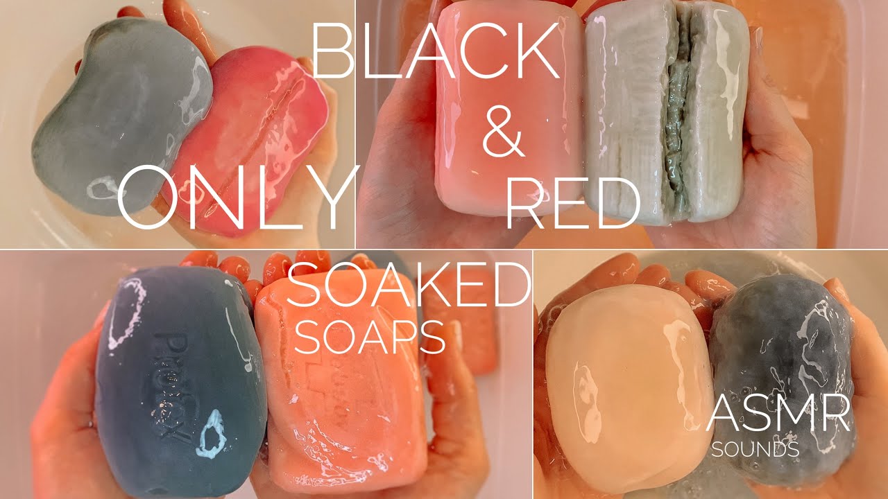 ASMR Only Soaked Soaps black & Red Soaps
