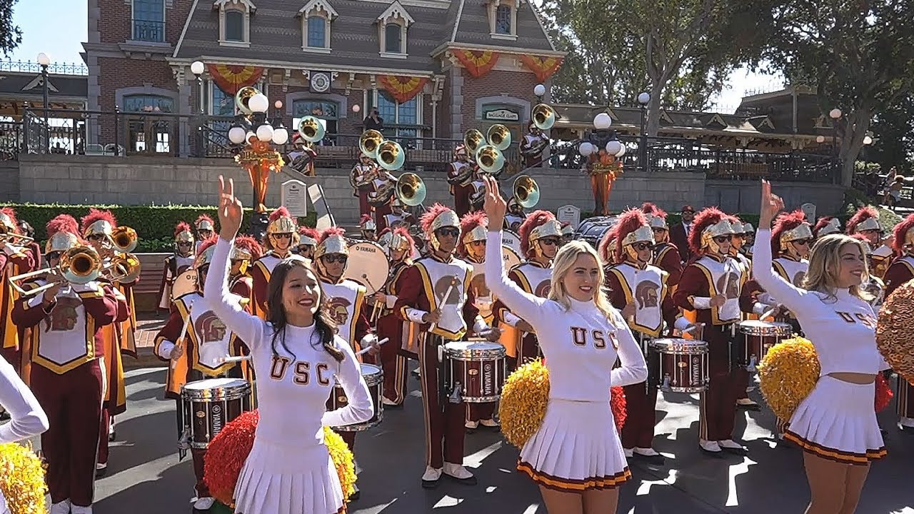 USC Band & Cheerleaders 2019 Homecoming Performance At Disneyland Arthur C Bartner 50 Years Retiring