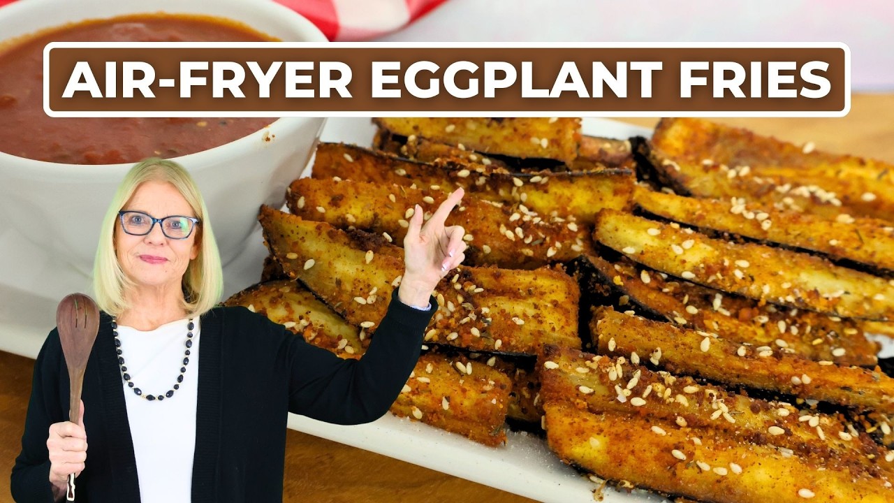 Air Fryer Eggplant Fries | Crispy “French Fries” Without Seed Oils + Low Carb | Dr. Joanette