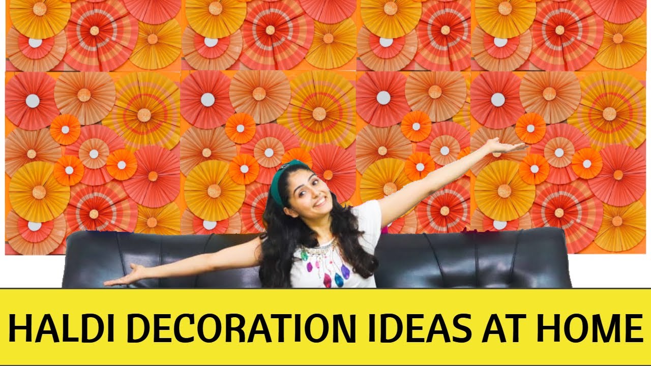 Wedding decoration ideas at home | How to make a paper fan backdrop