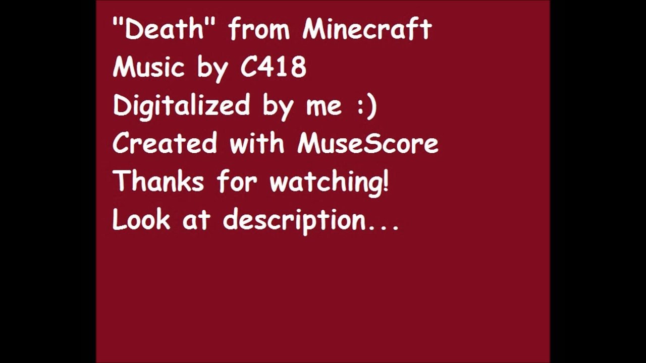 Death from Minecraft : sheet music