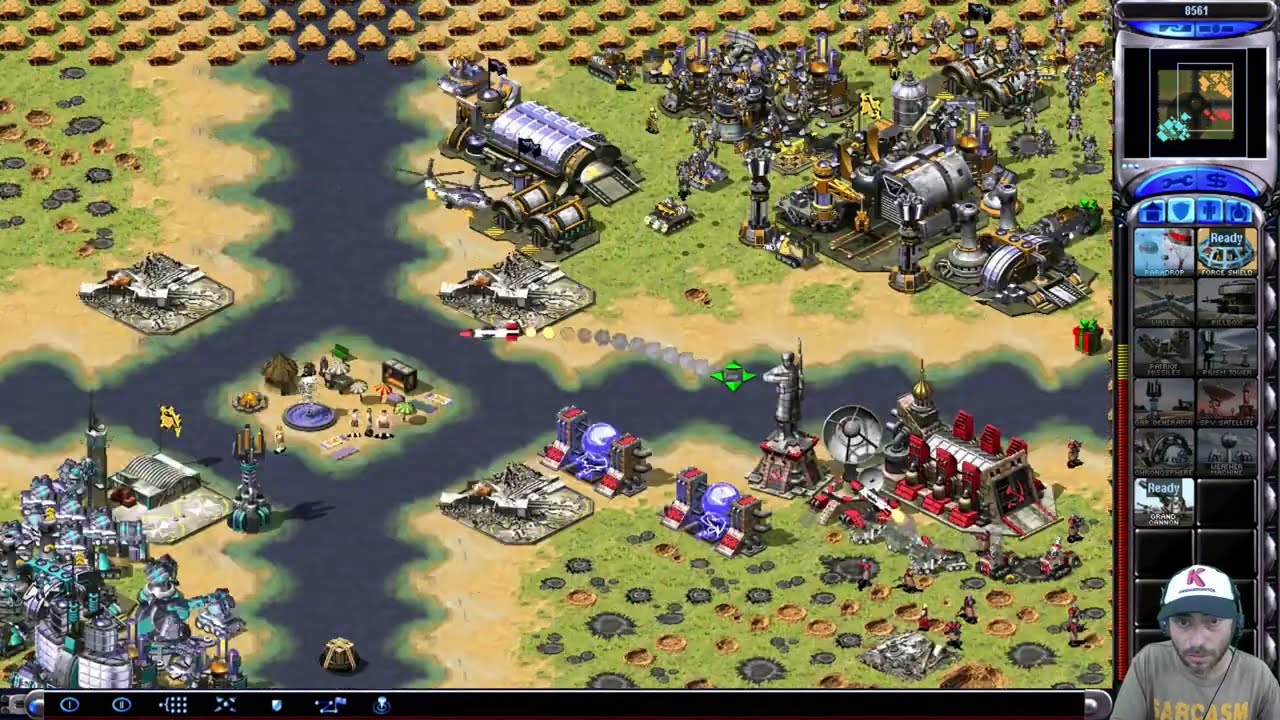 Red Alert 2 Gameplay - I play France in Funny Map X4 pvp online multiplayer free for all