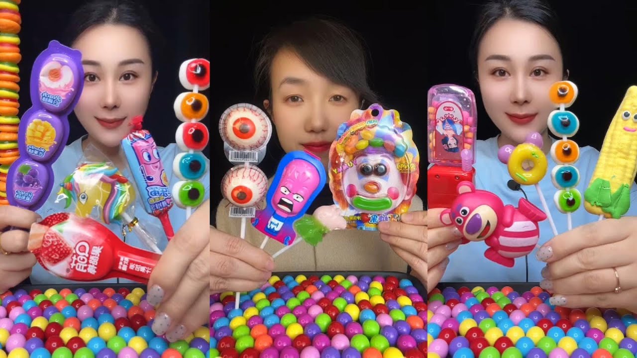 Colorful Candy Snacks P395 🍭🌈🍫 | ASMR Mukbang 🎉 #sweet #candy #snacks #asmr #mukbang #usa #newyork