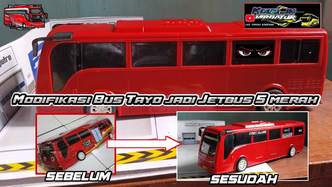 Modifikasi Bus plastik Tayo jadi Jetbus 5 Merah