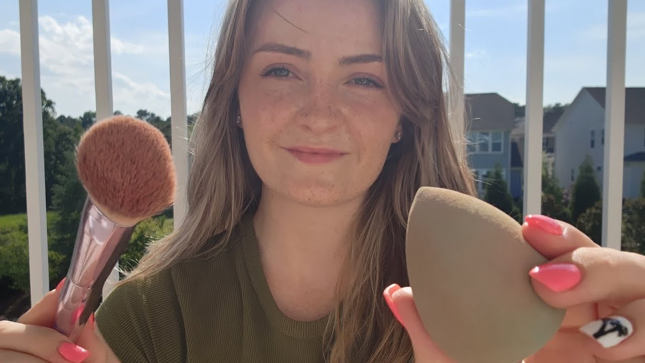 ASMR Doing Your Makeup & Hair Outside ✨️ 💕