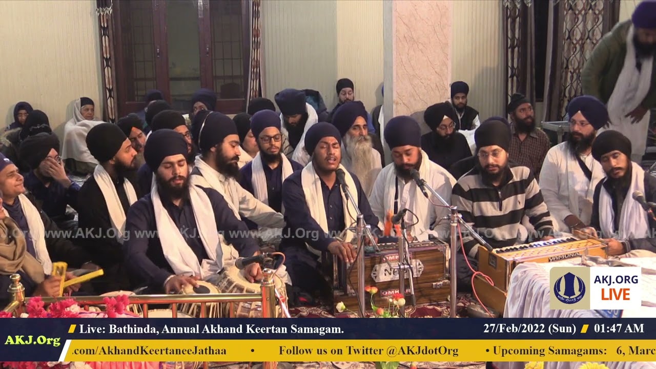 037 Bathinda 26Feb2022 SatEve Rainsabai Keertan Bhai Gurpreet Singh Jee Jalandhar