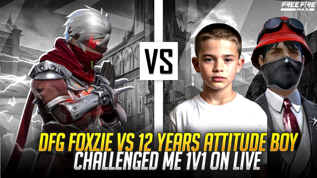 DFG FOXZIE 🥷 Vs 12 YEARS ATTITUDE BOY CHALLENGED ME 😱|| 1vs1 ON LIVE || @DhanushFFGamer #dfg 