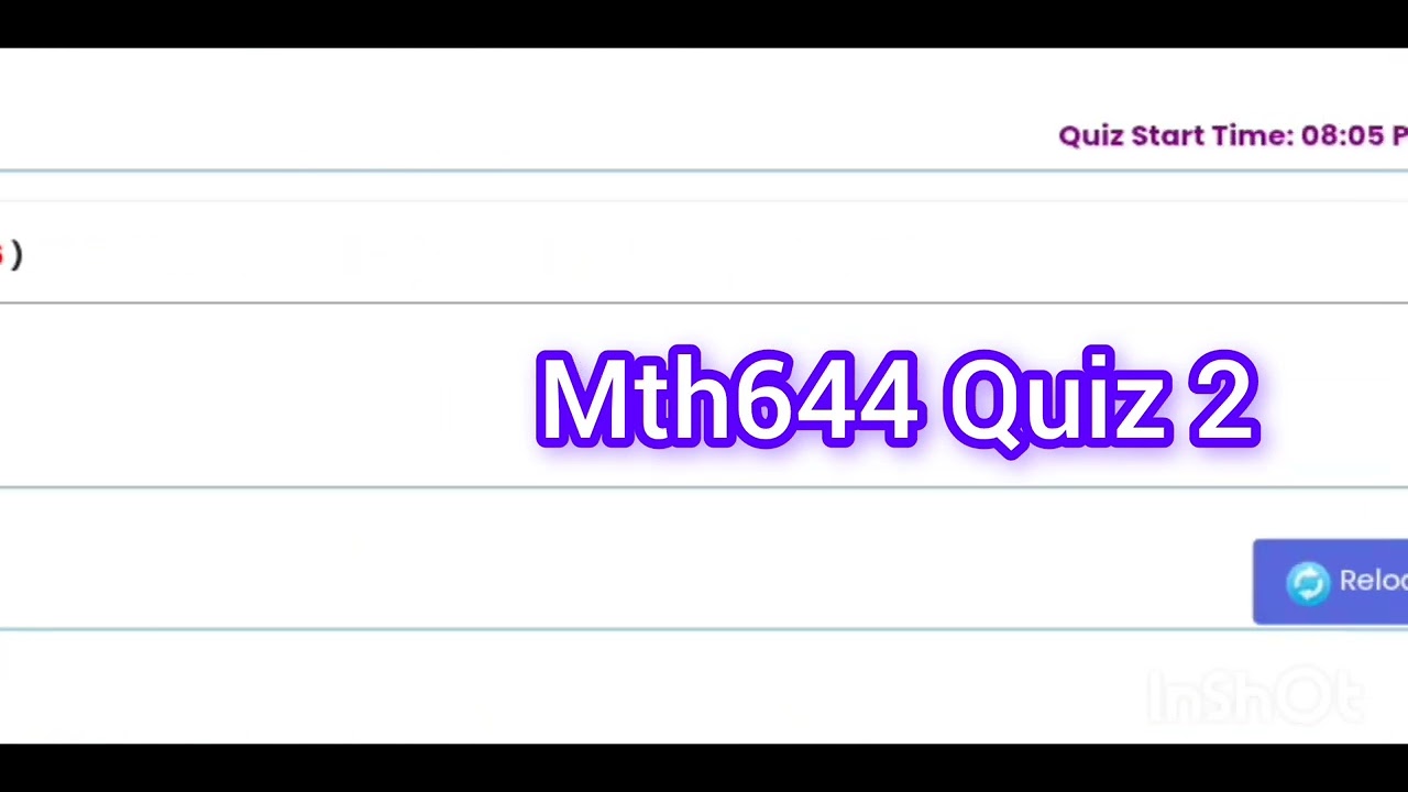 Mth644 Quiz No 2 #Vu #exam 