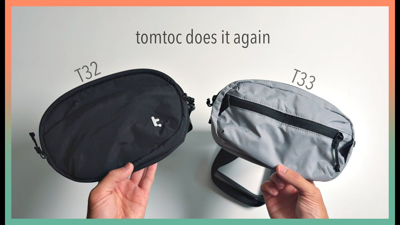 Tomtoc T32 belt bag, T33 chest pack Review - best hip packs under $30. period