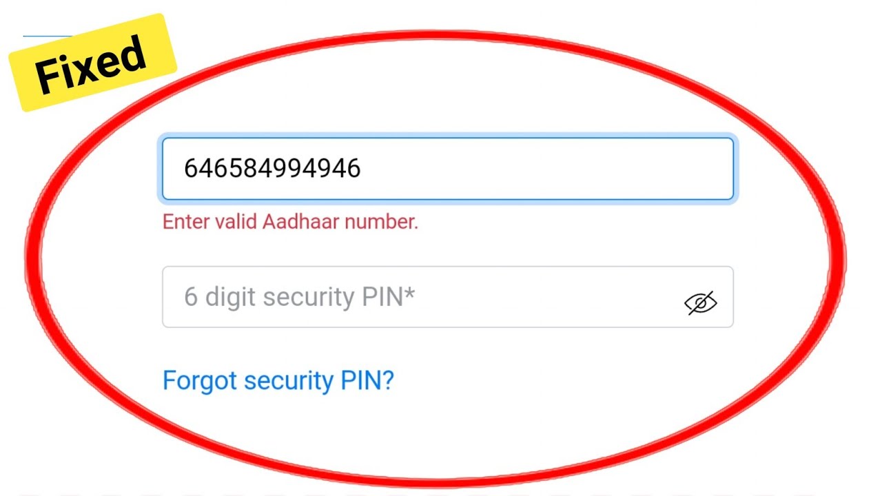 How To Fix Enter Valid Aadhar Number Problem | Enter Valid Aadhar Number Problem Solve